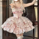 フリル付きレースミニドレス 全3種