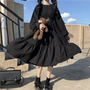 ゴシックスタイル 黒ミディドレス
